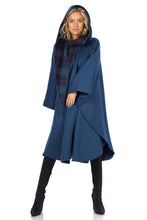 Cape in Double-Face Cloth with Convertible Hood