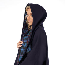 Knee Length Cape in Double-Face Cloth with Convertible Hood