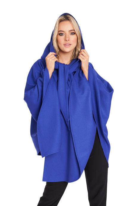 Cape in Cashmere/Wool with Convertible Hood