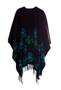 Fringed Shawl with Triskele Motif