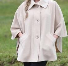 Hip Length Cape with Collar and Pockets